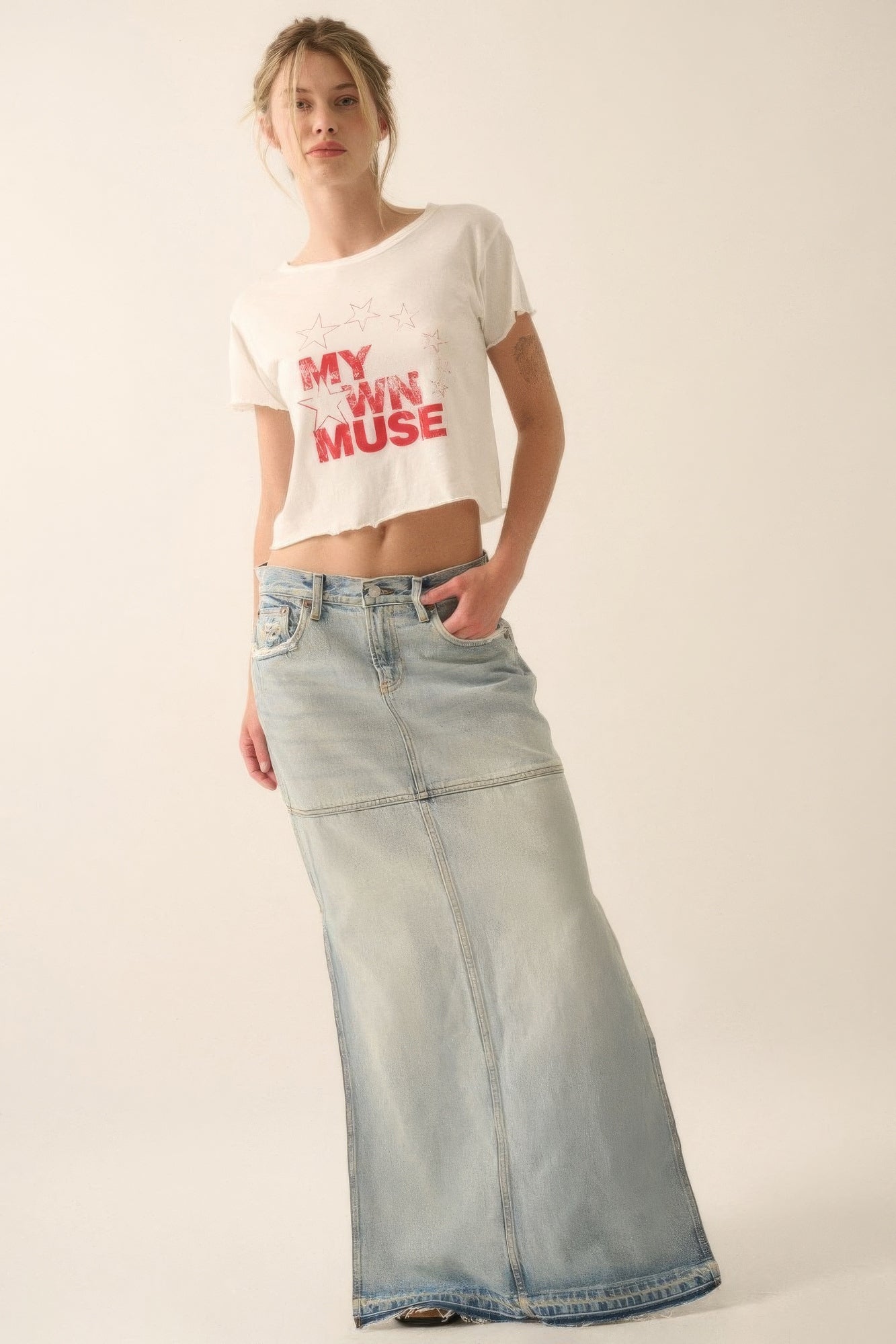 My Own Muse Vintage Wash Cropped Graphic Tee